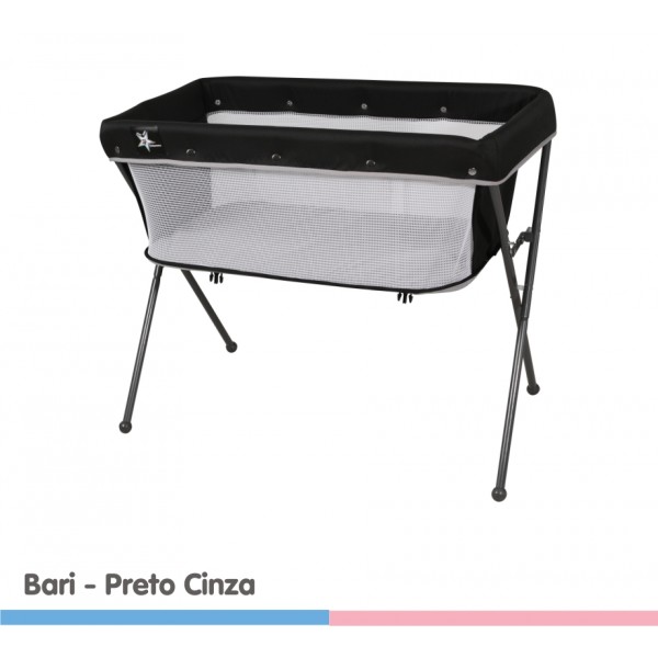 Berço Bari Preto/Cinza