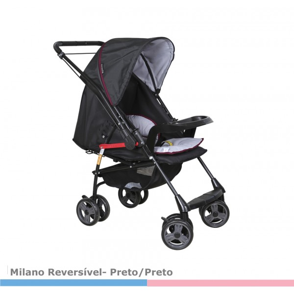 Carrinho de Bebê Milano Reversível Preto